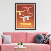 Reisposter voor American Airlines naar Texas Canvas Afdruk (Insitu (Woonkamer))