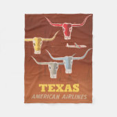 Reisposter voor American Airlines naar Texas Fleece Deken (Voorkant)