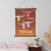 Reisposter voor American Airlines naar Texas Hangend Wandkleed (Slaapkamer)