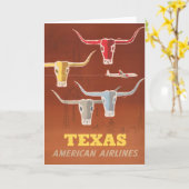 Reisposter voor American Airlines naar Texas Kaart (Gele Bloem)