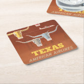 Reisposter voor American Airlines naar Texas Kartonnen Onderzetters (Schuin)