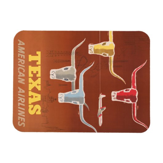 Reisposter voor American Airlines naar Texas Magneet (Horizontaal)