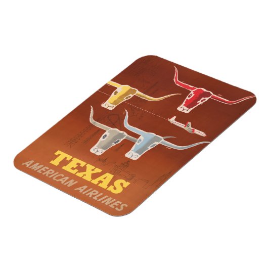 Reisposter voor American Airlines naar Texas Magneet (Linkerzijde)