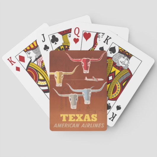 Reisposter voor American Airlines naar Texas Pokerkaarten (Achterkant)