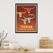 Reisposter voor American Airlines naar Texas Poster (Keuken)