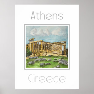Reisposter voor Athene Griekenland Poster