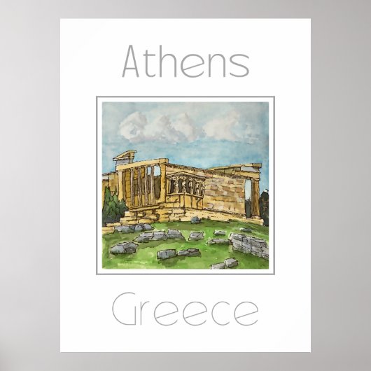 Reisposter voor Athene Griekenland Poster (Voorkant)