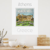 Reisposter voor Athene Griekenland Poster (Keuken)