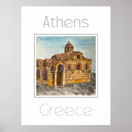 Reisposter voor Athene Griekenland Poster
