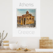 Reisposter voor Athene Griekenland Poster (Keuken)
