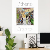 Reisposter voor Athene Griekenland Poster (Thuiskantoor)