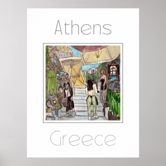 Reisposter voor Athene Griekenland Poster (Voorkant)