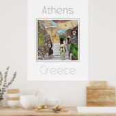 Reisposter voor Athene Griekenland Poster (Keuken)