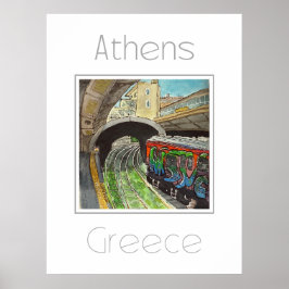 Reisposter voor Athene Griekenland Poster