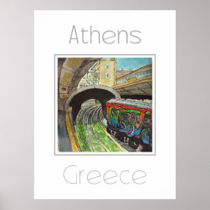 Reisposter voor Athene Griekenland Poster