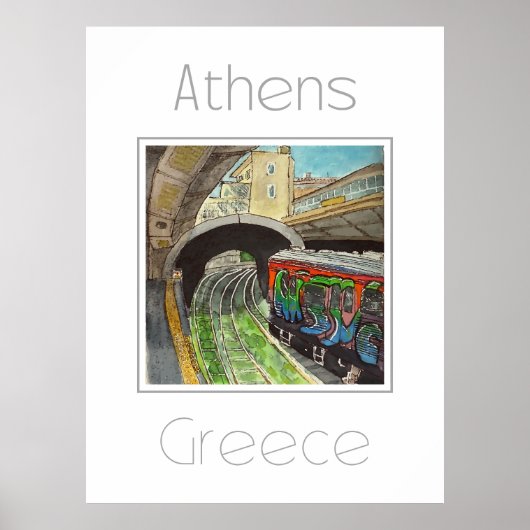 Reisposter voor Athene Griekenland Poster (Voorkant)