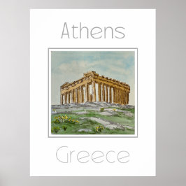 Reisposter voor Athene Griekenland Poster