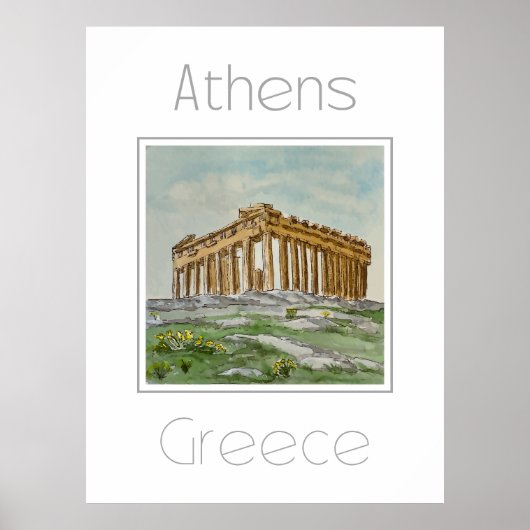 Reisposter voor Athene Griekenland Poster (Voorkant)