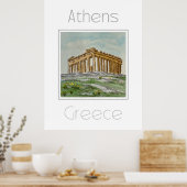 Reisposter voor Athene Griekenland Poster (Keuken)