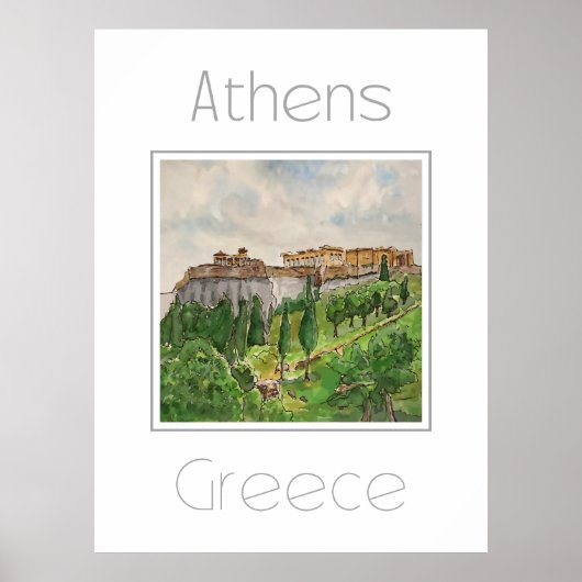 Reisposter voor Athene Griekenland Poster (Voorkant)