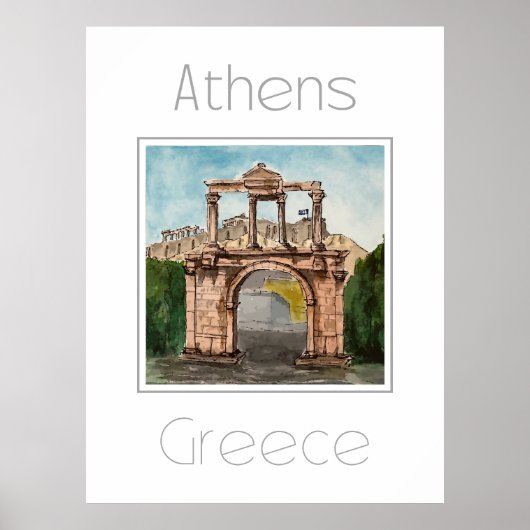 Reisposter voor Athene Griekenland Poster (Voorkant)