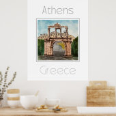 Reisposter voor Athene Griekenland Poster (Keuken)
