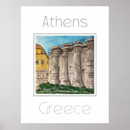 Reisposter voor Athene Griekenland Poster