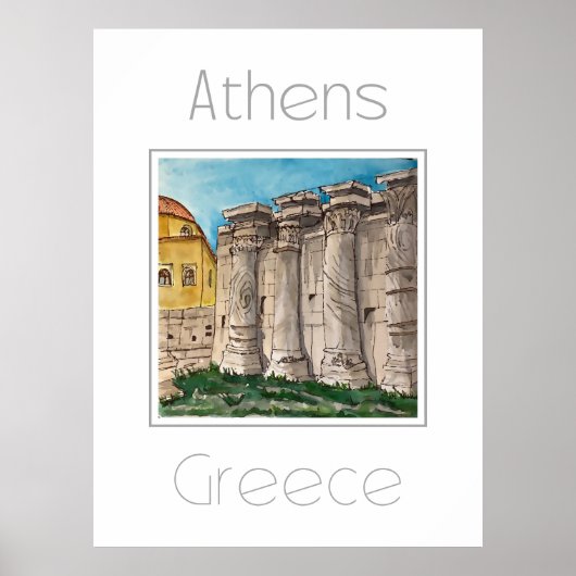 Reisposter voor Athene Griekenland Poster (Voorkant)