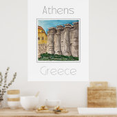 Reisposter voor Athene Griekenland Poster (Keuken)