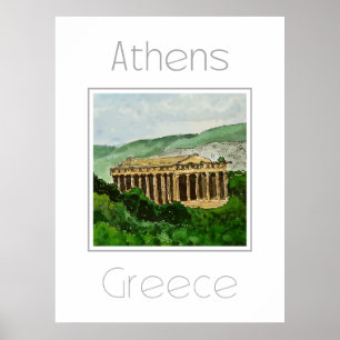 Reisposter voor Athene Griekenland Poster