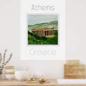 Reisposter voor Athene Griekenland Poster (Keuken)