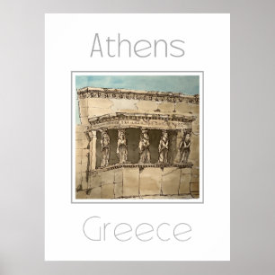Reisposter voor Athene Griekenland Poster
