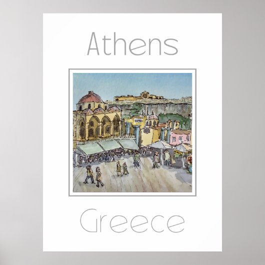 Reisposter voor Athene Griekenland Poster (Voorkant)