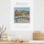 Reisposter voor Athene Griekenland Poster (Keuken)