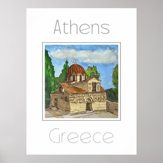 Reisposter voor Athene Griekenland Poster (Voorkant)