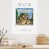 Reisposter voor Athene Griekenland Poster (Keuken)