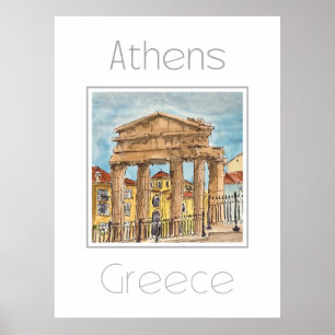 Reisposter voor Athene Griekenland Poster