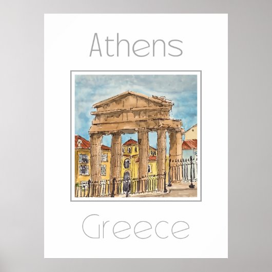 Reisposter voor Athene Griekenland Poster (Voorkant)
