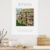 Reisposter voor Athene Griekenland Poster (Keuken)