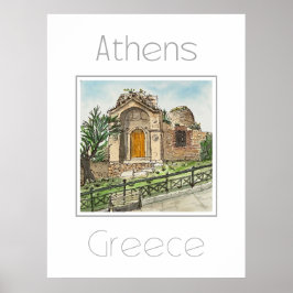 Reisposter voor Athene Griekenland Poster