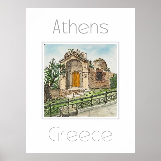 Reisposter voor Athene Griekenland Poster (Voorkant)