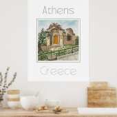 Reisposter voor Athene Griekenland Poster (Keuken)