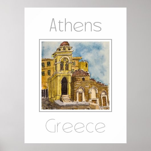 Reisposter voor Athene Griekenland Poster (Voorkant)