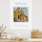 Reisposter voor Athene Griekenland Poster (Keuken)