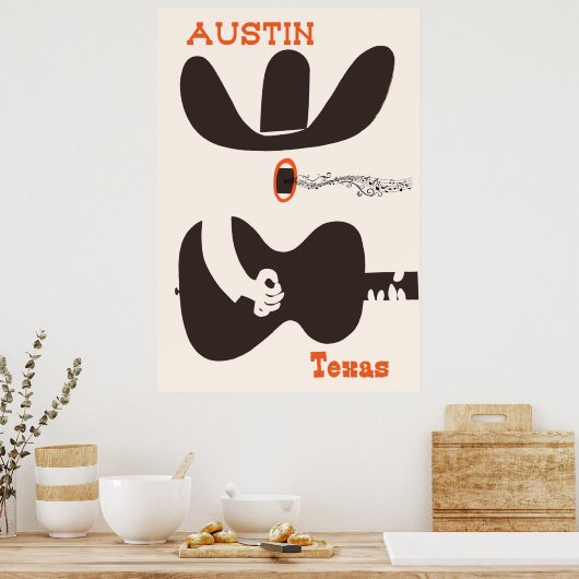 Reisposter voor Austin, Texas. Poster (Keuken)