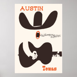 Reisposter voor Austin, Texas. Poster