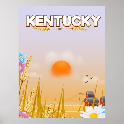 Reisposter voor Boerderij met Kentucky Cute Poster (Voorkant)