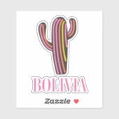 reisposter voor bolivia cactus sticker (Vel)