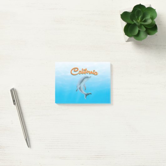 Reisposter voor Californië Dolphin Post-it® Notes (Kantoor)