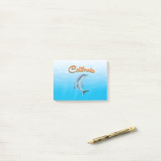 Reisposter voor Californië Dolphin Post-it® Notes (Op bureau)